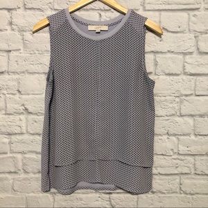 Loft lavender flower pattern mixed media tank